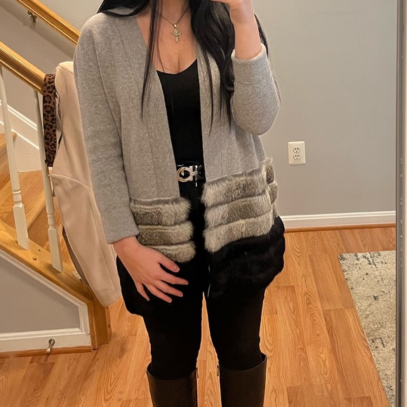 PLY Cashmere✨ Cashmere & Rabbit Fur Cardigan - Picture 5 of 8